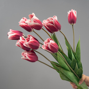 Tulipán Flores artificiales Boda Decoración del hogar <span class=keywords><strong>Flor</strong></span> artificial Tulipán Ramo Fiesta Boda Decoraciones - Product Image 1