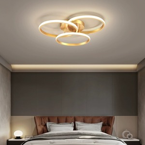 Moderne Nordique Simple Carré Aluminium Or Noir LED Plafonnier Contrôle Tactile IP33 Ra90 Anneau D'aspiration pour Salon Chambre - Product Image 2