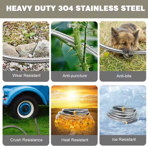 304สายยางฉีดน้ำในสวนทำจากสเตนเลสสตีลน้ำหนักเบาไม่เสียง่ายขดลวดม้วนได้แบบยืดหยุ่น - Product Image 2