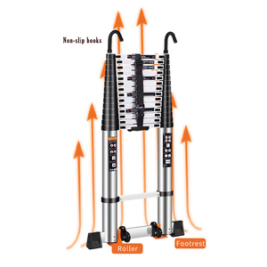 Échelle télescopique pour grenier, échelle pliante et chariot <span class=keywords><strong>en</strong></span> aluminium argenté, échelles <span class=keywords><strong>en</strong></span> aluminium contemporaines d'occasion pour hôpital, à vendre, 5 pièces - Product Image 1