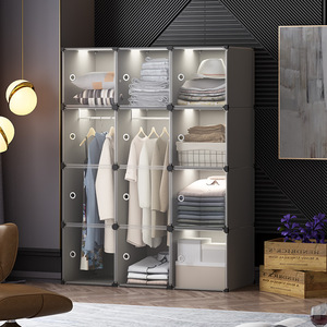 Simple Wardrobe For Home Bedroom Rental Apartment Transparent Door Fabric Closet Modern Minimalist Design Clothing Organizer - Product Image 2