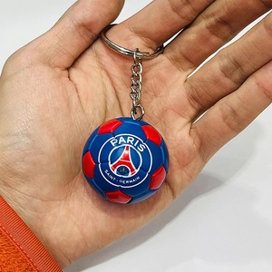 Mini 3D PVC & Rubber Football Club Keychain Factory Wholesale Sports Soccer Ball Plastic Key Ring Chain PU Leather <b>Keyring</b> - Product Image 4