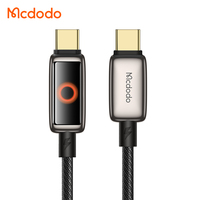 Mcdodo 668/667, 100W, cable de apagado automático, pantalla de luz de carga segura, carga rápida activa, cable tipo C de aleación de Zinc, 1,2 m