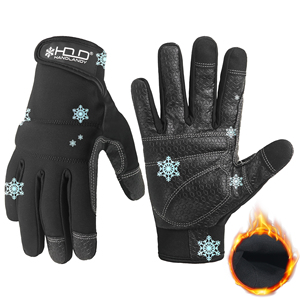 Guante de invierno resistente a la abrasión Handlandy, parche reforzado con PVC, guantes de invierno, guantes de trabajo térmicos mecánicos con pantalla táctil impermeables - Product Image 1