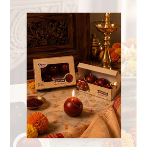 Bougie artisanale en forme de Gulab Jamun, en cire de paraffine, parfumée aux fleurs, lumière blanche chaude, pour la décoration de la maison pendant le Ramadan - Product Image 3