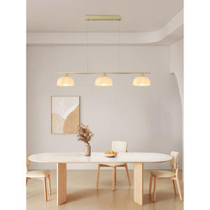 Suspension LED Minimaliste Moderne, Hauteur Réglable, Blanc Chaud Crème, Style Nordique, pour Bar et Salle à Manger, Forme Rectangulaire, Intensité Variable - Product Image 3