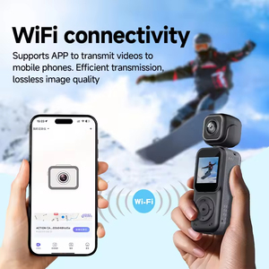 Camera hành động hai ống kính 4K cầm tay, máy quay phim kỹ thuật số bỏ túi, WiFi 180 độ °   Video Vlog xoay ống kính bằng máy quay - Product Image 3