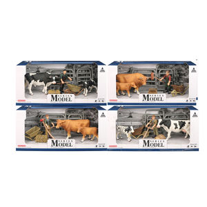 人間と面白い動物の置物PVCおもちゃプラスチック牛 - Product Image 1