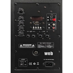 Web Professional Speakers 2x8 Inch Woofers 300W Amplified <b>Bluetooth</b> <b>USB</b> SD Card - Product Image 4