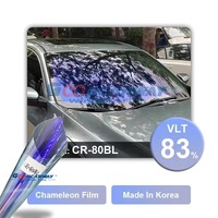 Kaca Film Chameleon Tint CR-80BL Biru Custom Vlt 82%  UVR99%  UVR78%  Pelindung UV OEM ODM Logo Custom 2mil 1.52*30M