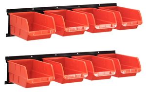 Opbergbakken Met 8 Bakken Garage Rack Systeem 2-Tier Oranje Gereedschapsorganisatoren Kubusmanden Wandmontage Organisaties