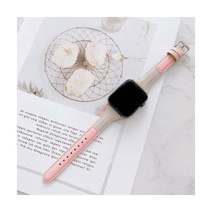 Тонкий кожаный ремешок для часов для Apple Watch 40 мм 44 мм 38 мм 42 мм серии два в двух цветах - Product Image 1