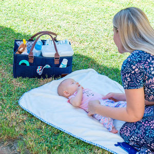 Venta al por mayor precio barato fieltro mamá pañal Caddy organizador hogar cesta fieltro bolsa <span class=keywords><strong>de</strong></span> almacenamiento Baby Shower bolsas con su propio logotipo - Product Image 6