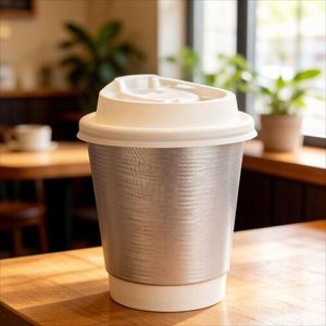 Gobelet en papier personnalisé avec logo, double paroi, écologique, 90 mm, 8/10/12/16 oz, avec couvercle, pour thé au lait, café chaud et restaurants (vente en gros) - Product Image 4