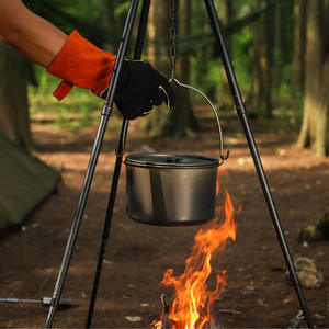 Gants de soudage résistants à la chaleur, rouge et noir, type Stick Type Wing Back, pour le camping, le barbecue, la protection contre les feux de camp - Product Image 5