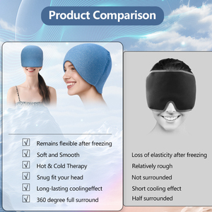 Ultra Flexible Cooling <b>Head</b> Cap One Size Fits Most Super Stretchable Skin Friendly Fabric for Hot Cold Therapy Pain Relief - Product Image 6