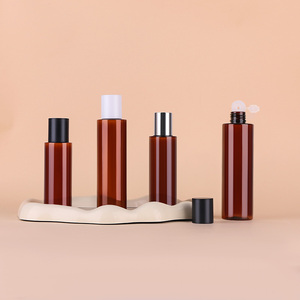 OEM 100ML vide cosmétique ambré transparent et <span class=keywords><strong>vert</strong></span> hydrosol lotion soin de la peau bouteille de toner avec piston et bouchon - Product Image 4