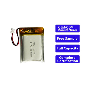 Baterai Li-polymer Bersertifikat KRL KC 102737 3.7V 950mAh Harga Pabrik MOQ Rendah untuk Headset Bluetooth Kelas Atas - Product Image 1