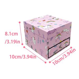 Boîte à bijoux YIYU Unicorn, boîte de rangement avec miroir, design arc-en-ciel, papier écologique, cadeau pour filles <span class=keywords><strong>et</strong></span> femmes - Product Image 6