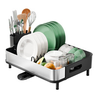 Égouttoir à vaisselle WIREKING moderne, non pliable, antirouille, à poser sur l'évier, à une seule couche, en acier inoxydable, organisateur de cuisine