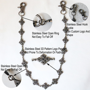Custom Logo Metal 304 Stainless Steel Wallet <strong>Chain</strong> Heavy Duty Y2K Hip Hop Punk <strong>Trouser</strong> Pocket Pants Jeans <strong>Chain</strong> for Streetwear - Product Image 2