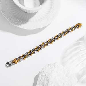 Cross-Border New <b>Titanium</b> Steel Spelling Color Fine Throwing Cuban for Bracelet 316 Stainless Steel Vacuum Plating Direct - Product Image 4