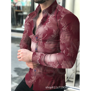 Erkek streç kırışıklık ücretsiz elbise gömlek resmi düğün balo uzun kollu Slim Fit düğme up gömlek - Product Image 5