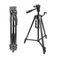Trépied de téléphone en tube de fer robuste, support de caméra de 57 pouces avec support de téléphone pour DSLR, projecteur, vidéo en direct