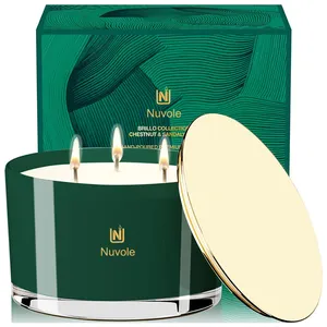 Individuelle duftende Sojawachs-Kerze Luxuskender-Geschenk-Sets handgefertigt individuelles Logo 3 Dochteln duftkerzen