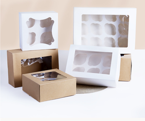 Boîtes à cupcakes personnalisées en gros, gaufrées, laminées mat, avec fenêtre transparente, 12 cavités, emballage alimentaire sûr - Product Image 4
