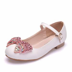 Sepatu Anak Perempuan Sepatu Putri Berkilau Bunga Mary Jane Hak Rendah Sepatu Pesta Pernikahan Prom untuk Balita Anak-anak - Product Image 5