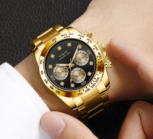 Reloj de pulsera deportivo de cuarzo para hombre, personalizado OEM 2926 con logotipo, fase lunar, aleación de lujo, luminoso, números arábigos, cronógrafo, resistente al agua 3BAR - Product Image 3