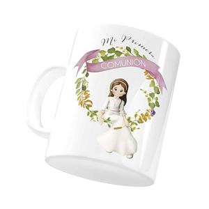 Tasse de communion pour filles, motif dessin animé mignon, tasse en céramique, décoration pour événement religieux, 8421363470163, lot de 2, boîte cadeau - Product Image 3