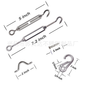 304 Stainless Steel Black Coated <b>Wire</b> Rope Outdoor Lamp Hanging Kit With Cable Clamp Hook For Garden Use - Product Image 4