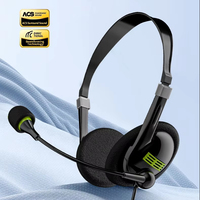 Casque de bureau professionnel SY440MV avec haut-parleur de 30 mm, son surround, micro léger de 89 g pour PC, ordinateur portable et travail professionnel
