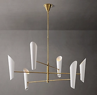 Lustre moderne suspendu pour salon ou salle à manger, restaurant, luminaire décoratif en métal laiton