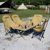 Chaise lune carrée minimaliste portable et durable à dossier haut, pliable, en tissu Oxford, pour jardin, extérieur, camping, pêche, pique-niques