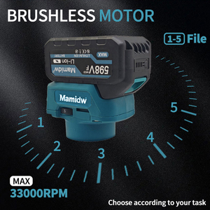 Défonceuse compacte sans fil Mamidw, outil de rabotage à immersion 33 000 tr/min, base fixe 5 vitesses, pour <span class=keywords><strong>batterie</strong></span> 18V - Product Image 6