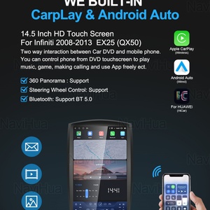 Navihua for Infiniti EX25 E35 EX37 EX30D 2008-2013 QX50 <b>Auto</b> Stereo Tesla Style Android Radio GPS Carplay Multimedia Monitor - Product Image 6