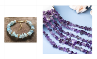 Zooying Naturel Améthyste Citrine Turquoise Bracelet Véritable Réglable Boho Bracelet Bijoux
