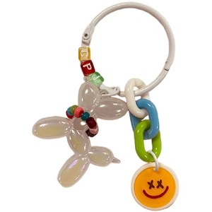 Promotional Colorful Balloon Dog Keychain Cute Pet Dog Charm for Women's Handbags Jewelry Cartoons-Simple Style