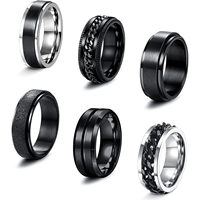 Bague en acier inoxydable rotative, résistante à la rouille et inaltérable, minimaliste, élégante, best-seller, polyvalente et bijou populaire.