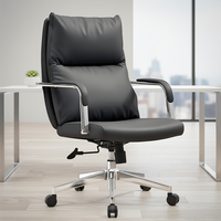 Chaise de bureau ergonomique moderne pivotante en cuir PU de luxe pour dirigeant, personnel et visiteurs