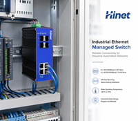 Switch PoE Industrial Gigabit de 4 Puertos, Switch Ethernet Gestionado de Capa 2 para Riel DIN con 4 Puertos de Enlace Ascendente SFP Gigabit