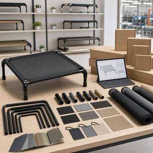 Cama elevada para perros para acampar en el desierto, con estructura de metal negro y malla, cama elevada para mascotas para viajes y descanso de <span class=keywords><strong>Vizsla</strong></span> - Product Image 4