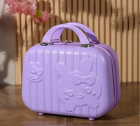 Valise mini en ABS de 14 pouces pour filles et enfants, résistante aux rayures, avec roulettes, sac de rangement pour cosmétiques de voyage