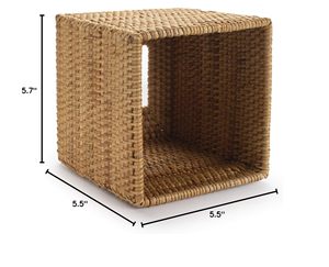 Caja de almacenamiento de pañuelos de ratán ecológica moderna, soporte cuadrado de mimbre tejido a mano, 5,5x5,5x5,7 pulgadas, Natural - Product Image 3