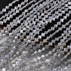 Perles d'eau douce naturelles de 7-8 mm, petit trèfle à quatre feuilles, profil baroque, perles profilées, accessoires de bijoux DIY - Product Image 5