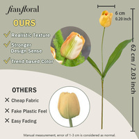 Bunga Tulip Buatan Realistis Grosir Tangkai Pendek Tunggal Bahan Sutra Hiasan Meja Kantor Taman Rumah Dekorasi Pernikahan Musim Semi