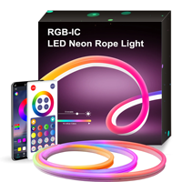 Bande lumineuse au néon rgbic bricolage de haute qualité 12v 24v avec musique Sync Tuya Smart APP pour la décoration de la chambre à coucher maison intelligente